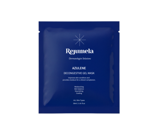REJUMELA Azulene Decongestive Gel Mask 30ml (1 sheet ) – Professional Cooling & Soothing Medical Mask for Post-Treatment Care _ Made in Korea