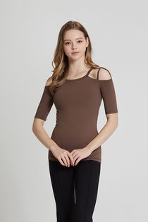 トップス volume tuck off shoulder trainer CLWT8054_deepkhaki-