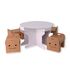 [Box Partner] Kids Round Table Smile Chair 2 Pieces Corrugated Desk Chair Table Folding Paper Prefabricated_Made in KOREA