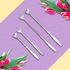[HAEMO] Tulip& Heart  Tea Spoon & Tea Fork _ Heart & Tulip Motif, Elegant Gift-Ready Premium Stainless Steel, Made in Korea