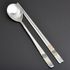 [HAEMO] flor (para hombre) Palillos de cuchara _ Acero inoxidable reutilizable Coreano Chopstix Cuchara Vajilla de mesa, cocina o restaurante