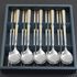 [HEMO] Palillos de cuchara de oro de golf, 5 juegos (BK) _ Acero inoxidable reutilizable, Cuchara de palillo coreano, Vajilla _ Hecho en COREA