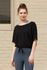 -No. CLWT8077 Cuello de barco Shirring Cubierta Up_Black, Boatneck Top, Camiseta de manga corta, camisa de verano, ropa deportiva, ropa de interior, moda femenina _ Made in KOREA