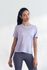 Cielcoco CLWT8103 Camiseta Deportiva de Manga Corta para Mujer en Rayón Suave con Fruncido y Tacto Sedoso _ Lilac_ Fabricada en Corea