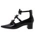 [KUHEE] Ribbon Flower T-Strap Pumps 4cm(7023)-Middle Heel Ribbon Jewel Decoration Party Shoes-Made in Korea
