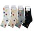[Gienmall] Meias Femininas 10Pares Estampadas Algodão Clássico Leve Respirável Sem Odor Intarsia Tornozelo Meias Crew Made in Korea