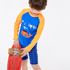 [Gienmall] Meninos meninas crianças três peças rash guard top + calças + Sun Hat Sets-manga longa Swim Trunk Sunsuit Swimwear Made in Korea