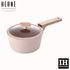 [NEOFLAM] Herne IH Pot à Poignée Unique 18cm Beige Rose, Revêtement Céramique Écologique, Sans PFOA Et PFOS, Peut Être Utilisé Sur Induction, Cuisinière À Gaz, Highlights - Made in Korea