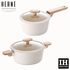 [NEOFLAM] Bộ nồi Herne IH 2 mảnh (tay cầm đơn 18cm + tay cầm kép 20cm) Màu be kem, sơn phủ gốm thân thiện với môi trường, không chứa PFOA và PFOS, có thể sử dụng trên bếp từ, bếp gas, điểm nổi bật - Sản xuất tại Hàn Quốc