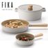 [NÉOFLAM] Batterie de cuisine FIKA (petit wok de 18 cm, marmite de 22 cm, poêle à frire de 28 cm) - Céramique à induction complète - Fabriqué en Corée