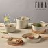[NEOFLAM] FIKA Kochgeschirrset (18 cm / 22 cm Suppentopf, 22 cm tiefer Suppentopf, 15 cm Eierrollpfanne, 24 cm / 28 cm Bratpfanne) - Vollinduktion Keramik - Hergestellt in Korea