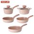 [NEOFLAM] Sherbet Kochgeschirr-Set (18 cm Topf / 18 cm Suppentopf / 20 cm, 26 cm Bratpfanne / 26 cm Wok) - Volle Induktion, Keramik - Made in Korea