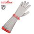 ถุงมือ NIROFLEX Long Metal Chainmail ชนิด 5 นิ้ว / สแน็ป ข้อมือ 15 ซม. การรับรอง KFDA (กระทรวงความปลอดภัยของอาหารและยา) CE ถุงมือกันบาดแหวนสแตนเลส