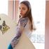 ABYSS WT220 Rash Guard Feminino – Branco / Rosa Pássaro / Azul-petróleo | Gola alta, UPF50+, fabricado na Coreia