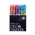 [Monami] Deco Marker XF 463 Metal 6 Color Set | Water-Based Opaque 0.7mm Fine Nib | Detail/Layering Marker | Mild Odor | Made in Korea