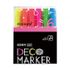 [Monami] Deco Marker 460 Fluorescent 6 Color Set | Water-Based Opaque 2mm Round Nib | Multi-Surface Decoration | Mild Odor | Made in Korea