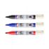 Penanda Permanen MUNHWA | Ujung Peluru 2.5mm | Tinta Adhesi Tinggi | Klip Saku | Hitam Biru Merah | Dibuat di Korea