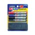 Caja de 4 y Borrador de Marcador MUNHWA | Punta de bala de 2,5 mm | Negro(2)+Azul+Rojo | Incluida la goma de borrador de fieltro | Made in Korea