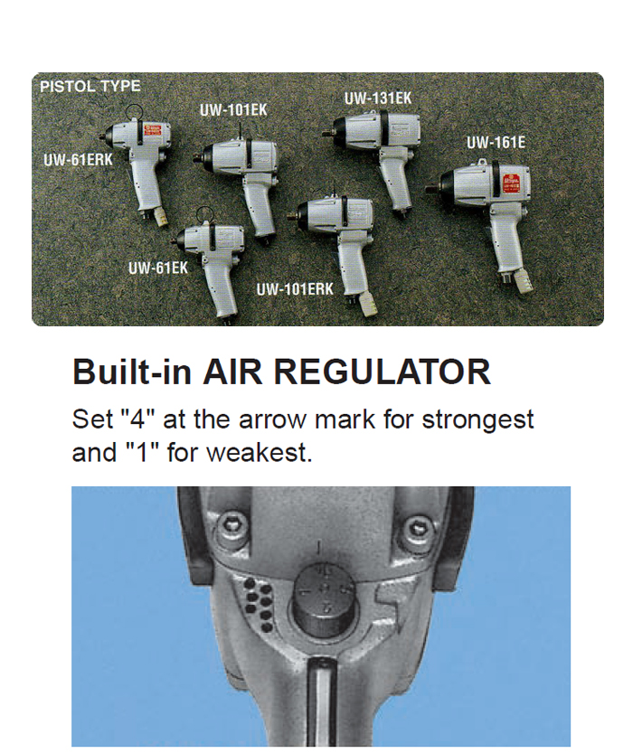 URYU IMPACT WRENCHES (PISTOLTYPE) UW61ERK
