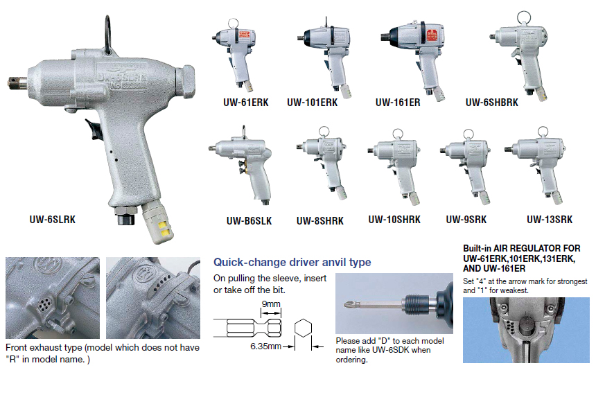 URYU IMPACT WRENCHES (PISTOLTYPE) UW6SHK
